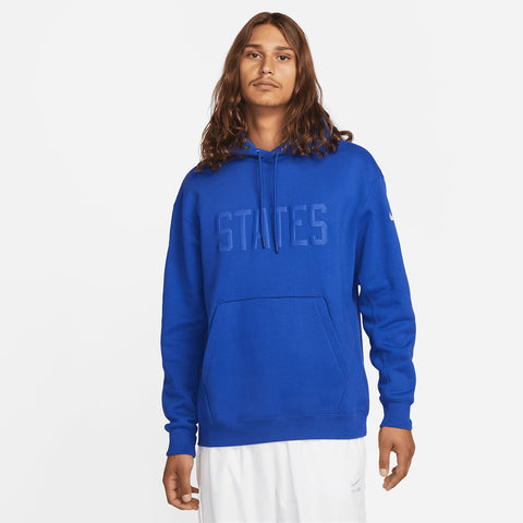 Men's Nike USA Heavyweight Fleece Pullover Hoodie in Blue - Front View