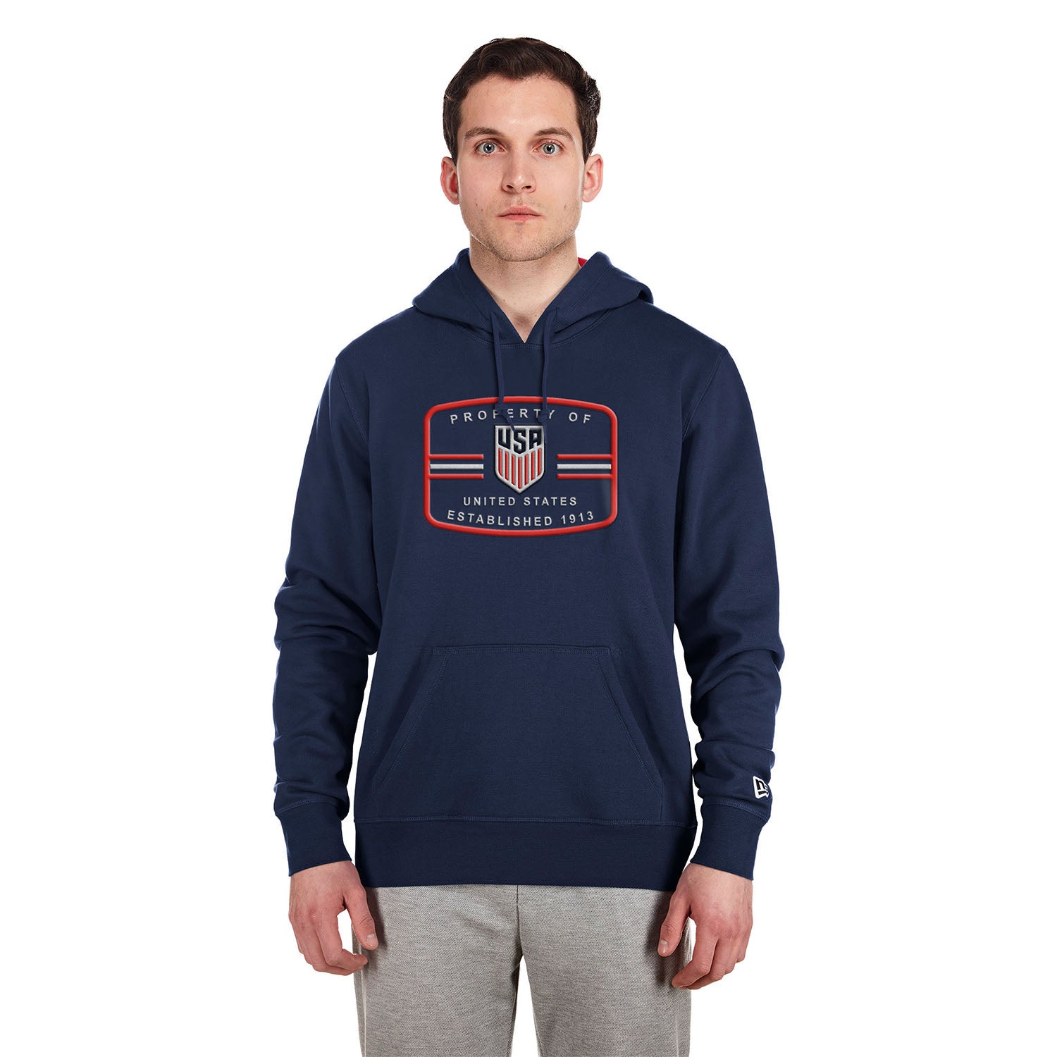 Men's New Era USMNT Property of USA 1776 Hoodie in Navy - Front View