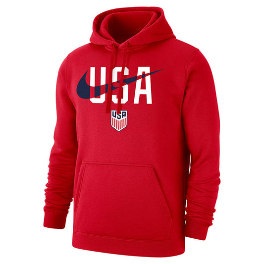 Men's Nike USMNT USA Swoosh Red Hoodie - Front View