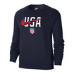 Men's Nike USMNT USA Swoosh Navy Crew - Front View