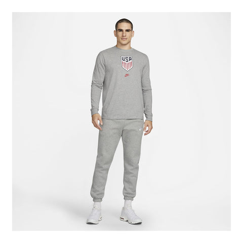 Men's Nike USMNT Crest LS Grey Tee - Official U.S. Soccer Store