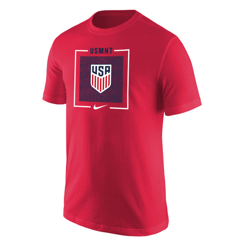 Men's Nike USMNT Box Outline Red Tee - Front View