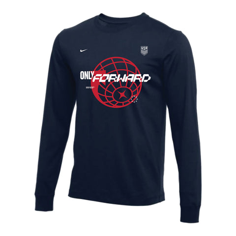 Men's Nike Only Forward Global L/S Navy Tee - Front View