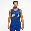 Men's Nike USA Dri-Fit States Courtside Tank in Blue - Front View