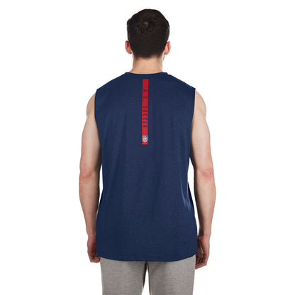 Men's New Era USMNT Active Sleeveless Tank Top in Navy - Back View