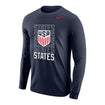 Men's Nike USMNT Repeat States LS Navy Tee - Front View