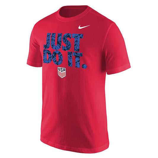 Men's Nike USA Just Do It Red Tee - Front View