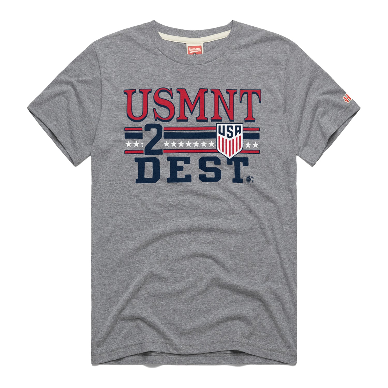 Men's Homage USMNT Dest 2 Grey Tee - Front View