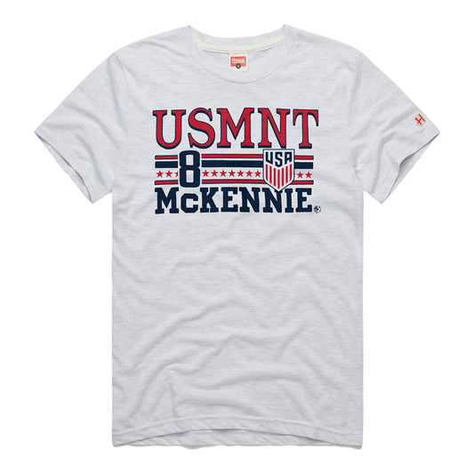 Men's Homage USMNT McKennie 8 White Tee - Front View