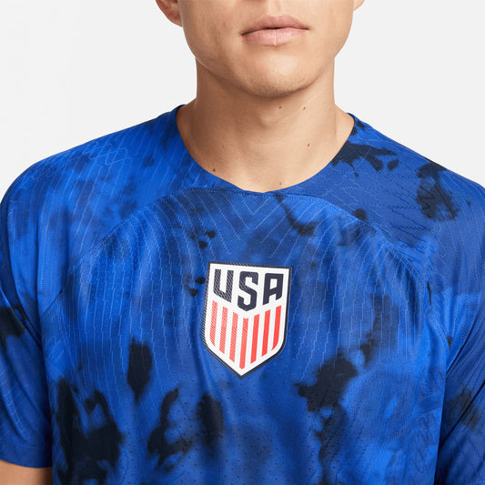 Men's Nike USMNT Match Away Jersey in Blue - Front Close View