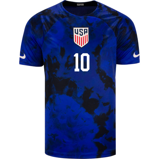 Men's Nike USMNT Pulisic 10 Away Jersey in Blue - Front View