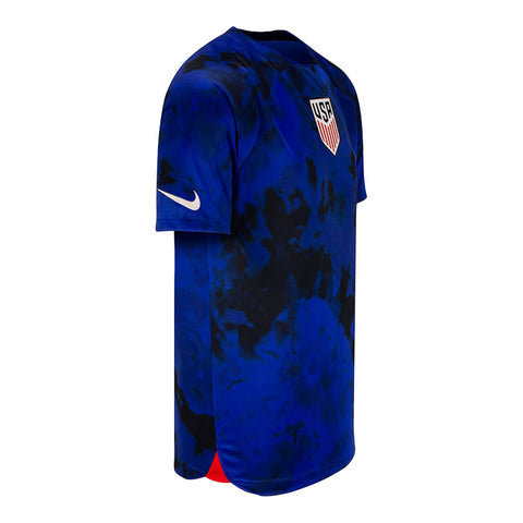 Personalized Men's Nike USMNT Away Jersey in Blue - Side View