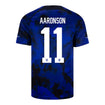 Men's Nike USMNT Aaronson 11 Away Jersey in Blue - Back View