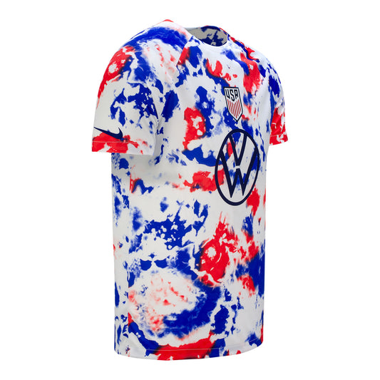 Men's Nike USMNT Pre Match Top in Red, White, and Blue - Side View