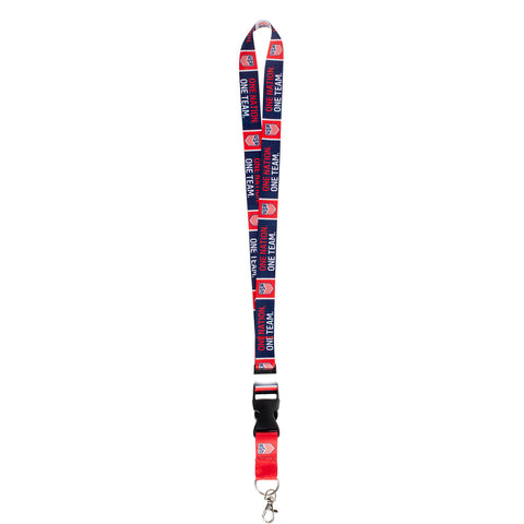 Wincraft USA Crest Lanyard in Red and Navy - Front View