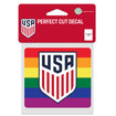 Wincraft USMNT Pride 4" x 4" Perfect Cut Decal in Pride - Front View