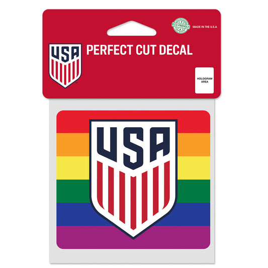 Wincraft USMNT Pride 4" x 4" Perfect Cut Decal in Pride - Front View
