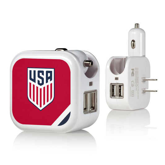 Keyscaper USMNT 2 in 1 USB Charger - Red - Front View