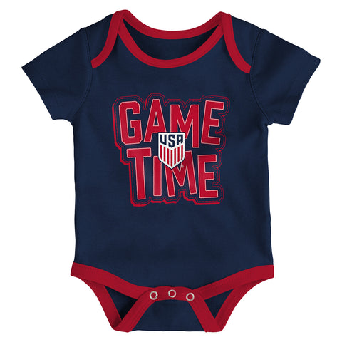 Infant Outerstuff US MNT Game Time 3 Piece Creeper Set - Front View
