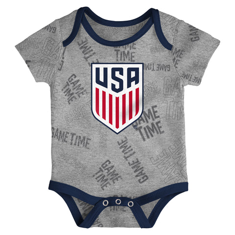 Infant Outerstuff US MNT Game Time 3 Piece Creeper Set - Front View