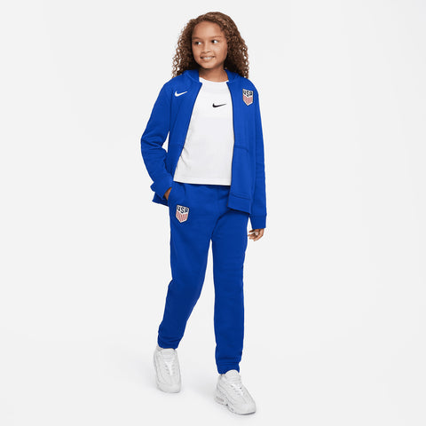 Youth Nike USA Fleece Pants in Blue - Front Far View