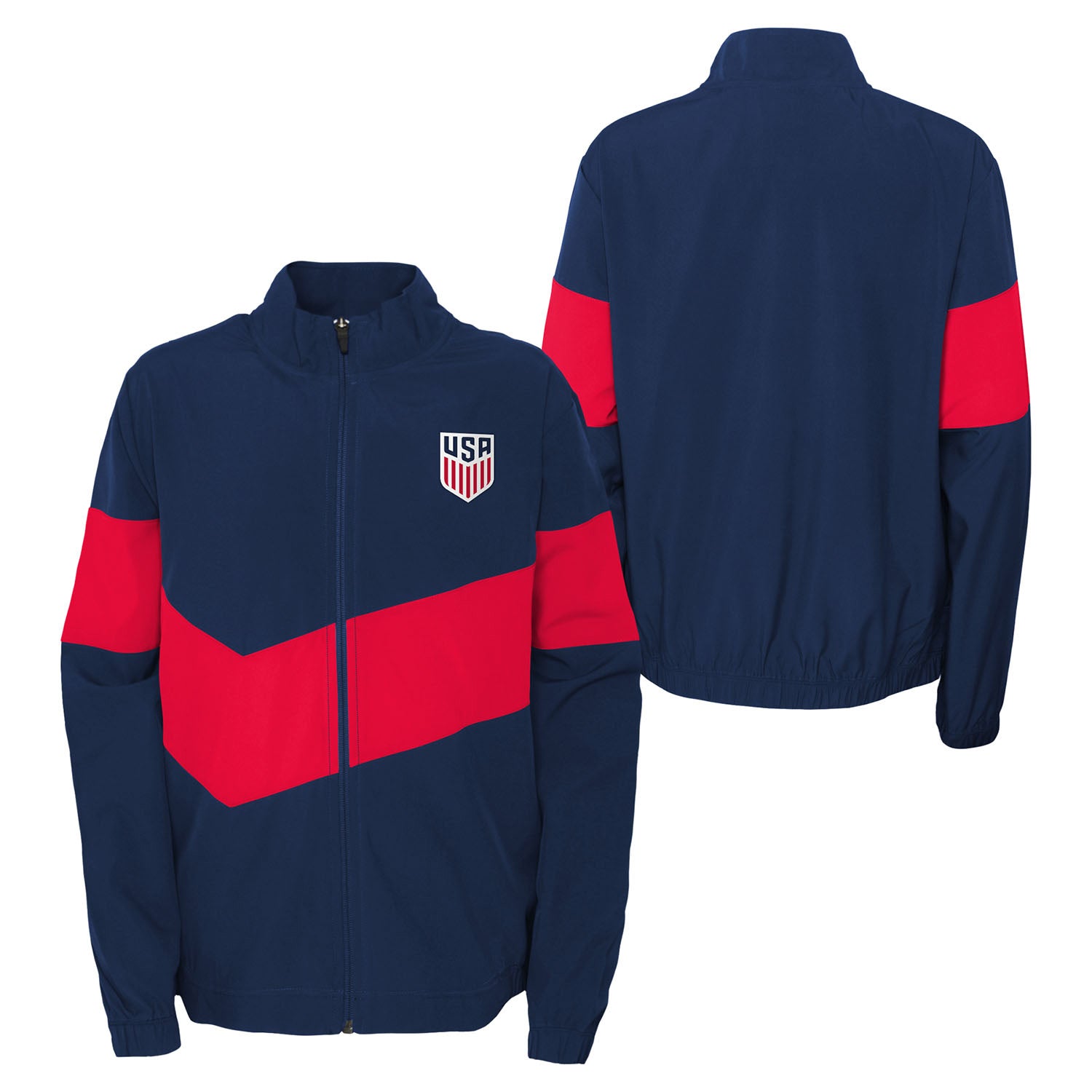 Youth Outerstuff USA Agile GK Full Zip Jacket - Front & Back View