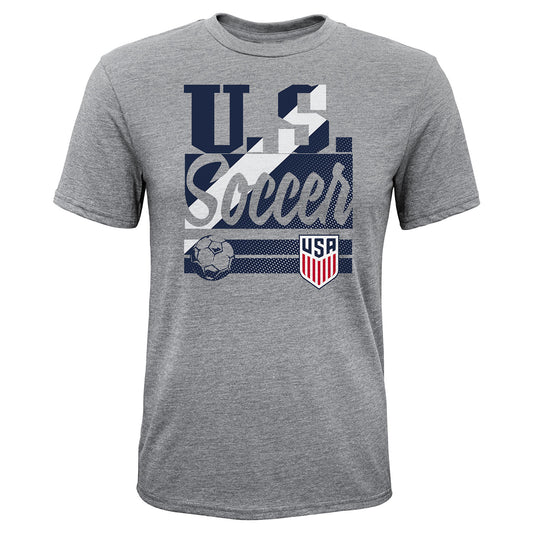 Youth Outerstuff USA Classico Tri Blend Grey Tee - Front View