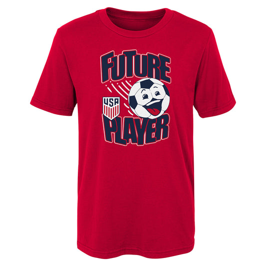 Junior Outerstuff USMNT Future Soccer Player Red Tee - Front View