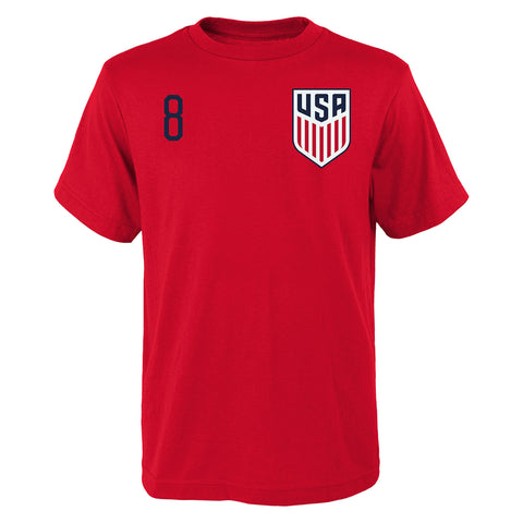 Youth Outerstuff USMNT McKennie 8 Red Tee - Front View