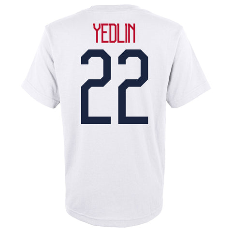 Youth Outerstuff USMNT Yedlin 22 White Tee - Back View