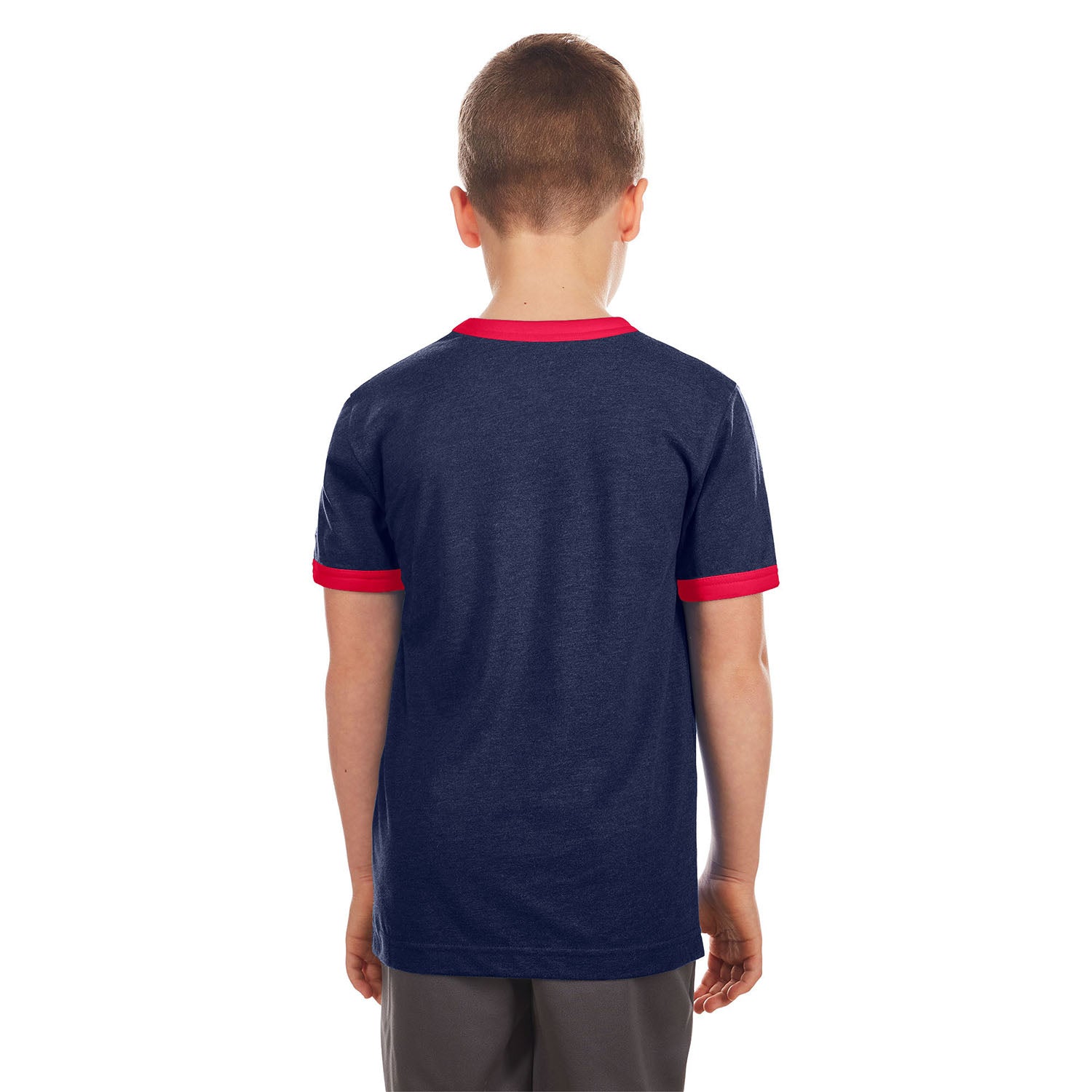 Youth New Era USMNT Bi_Blend Ringer Tee in Navy - Back View