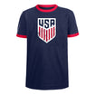 Youth New Era USMNT Bi_Blend Ringer Tee in Navy - Front View