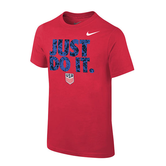 Youth Nike USA Just Do It Red Tee - Front View