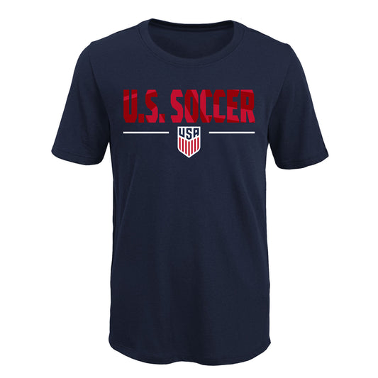 Youth Outerstuff USMNT Ultra Defender Navy Tee - Front View