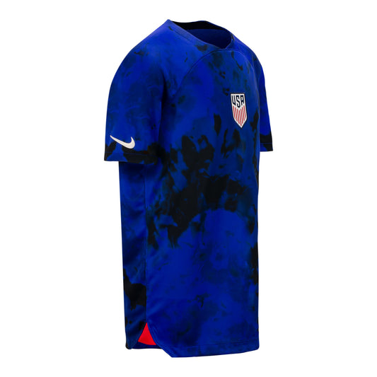 Youth Nike USMNT Stadium Away Jersey in Blue - Side View