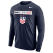 Men's Nike USWNT SBC Navy L/S Tee - Front View