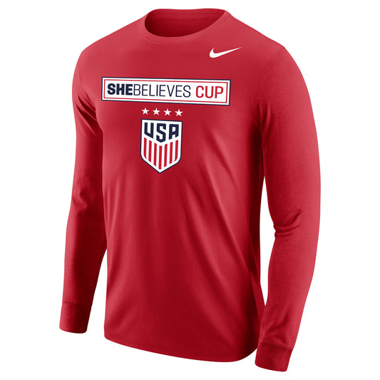 Men's Nike USWNT SBC Red L/S Tee - Front View