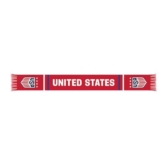 Ruffneck USWNT SBC Knit Scarf in Red - Back View