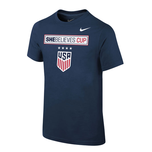 Youth Nike USWNT SBC Navy Tee - Front View