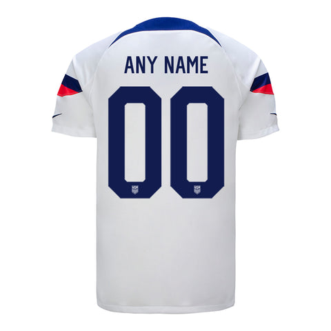 Personalized Men's Nike USMNT Home Jersey in White - Back View