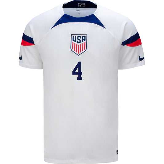 Adams 4 Men's Nike USMNT Home Jersey in White - Front View