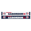 Ruffneck USMNT Aaronson 11 HD Knit Scarf in White and Navy - Front and Back View