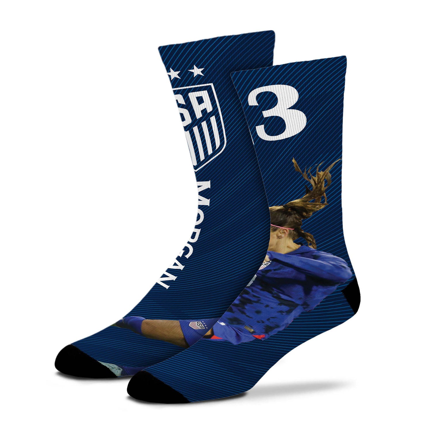 For Bare Feet Morgan 13 Slash Navy Socks - Side View