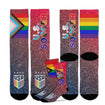 For Bare Feet USWNT Pride Confetti Socks - Front, Back, and Side View
