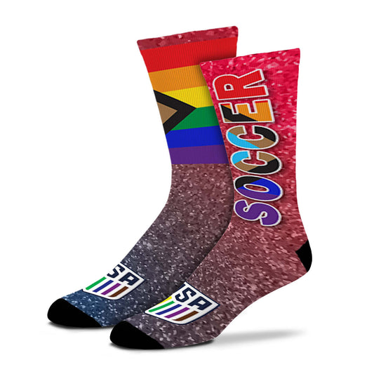For Bare Feet USMNT Pride Confetti Socks - Side View