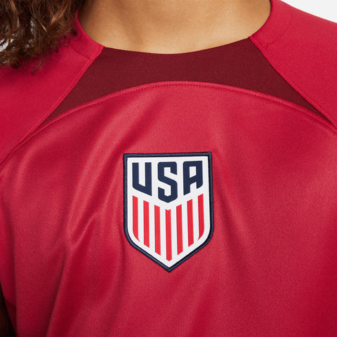 Men's Nike USMNT Goalkeeper Jersey in Red - Logo View
