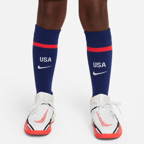 Little Kids Nike USMNT Home Soccer Kit in Blue - Sock View