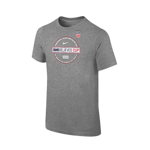 Youth Nike SBC 2022 Tour SS Grey Tee - Official U.S. Soccer Store